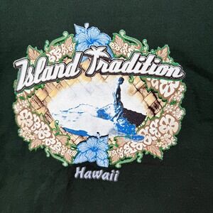 Volcom Island Tradition Hawaii Graphic T-Shirt Dark Green 90s Style Mens‎ XL
